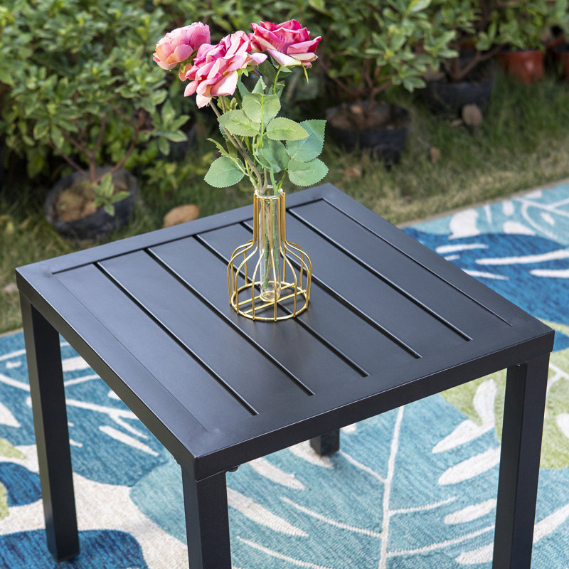 Lark Manor Alyah Metal Outdoor End Table & Reviews Wayfair